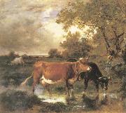Emile Van Marcke de Lummen Cows in a landscape oil painting reproduction